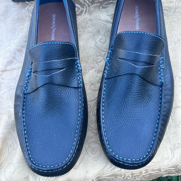 Donald J. Pliner loafers Men's size 13 Varran leather Loafers black slip on - Picture 8 of 10